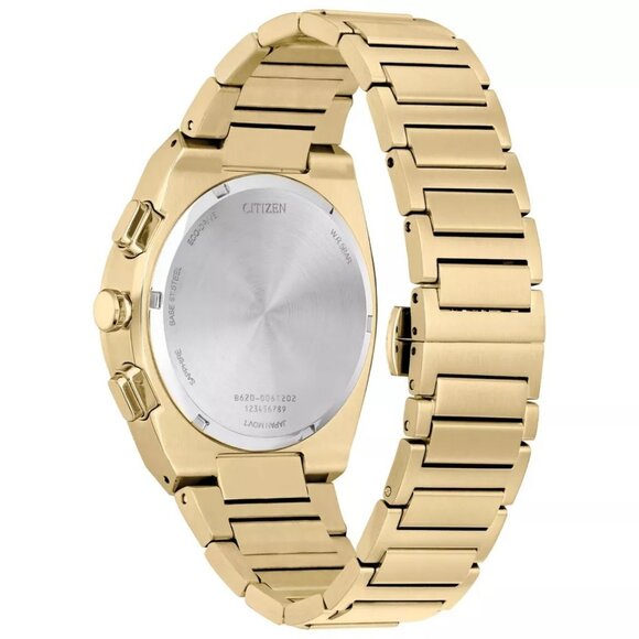 Citizens Mens Eco-Drive Chronograph Gold Stainless Steel Watch - Picture 3 of 8